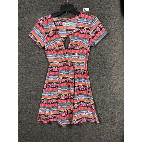 Show Me Your MuMu Mini Dress Striped Women's Size S Floral Stripe Ibiza - Picture 1 of 6